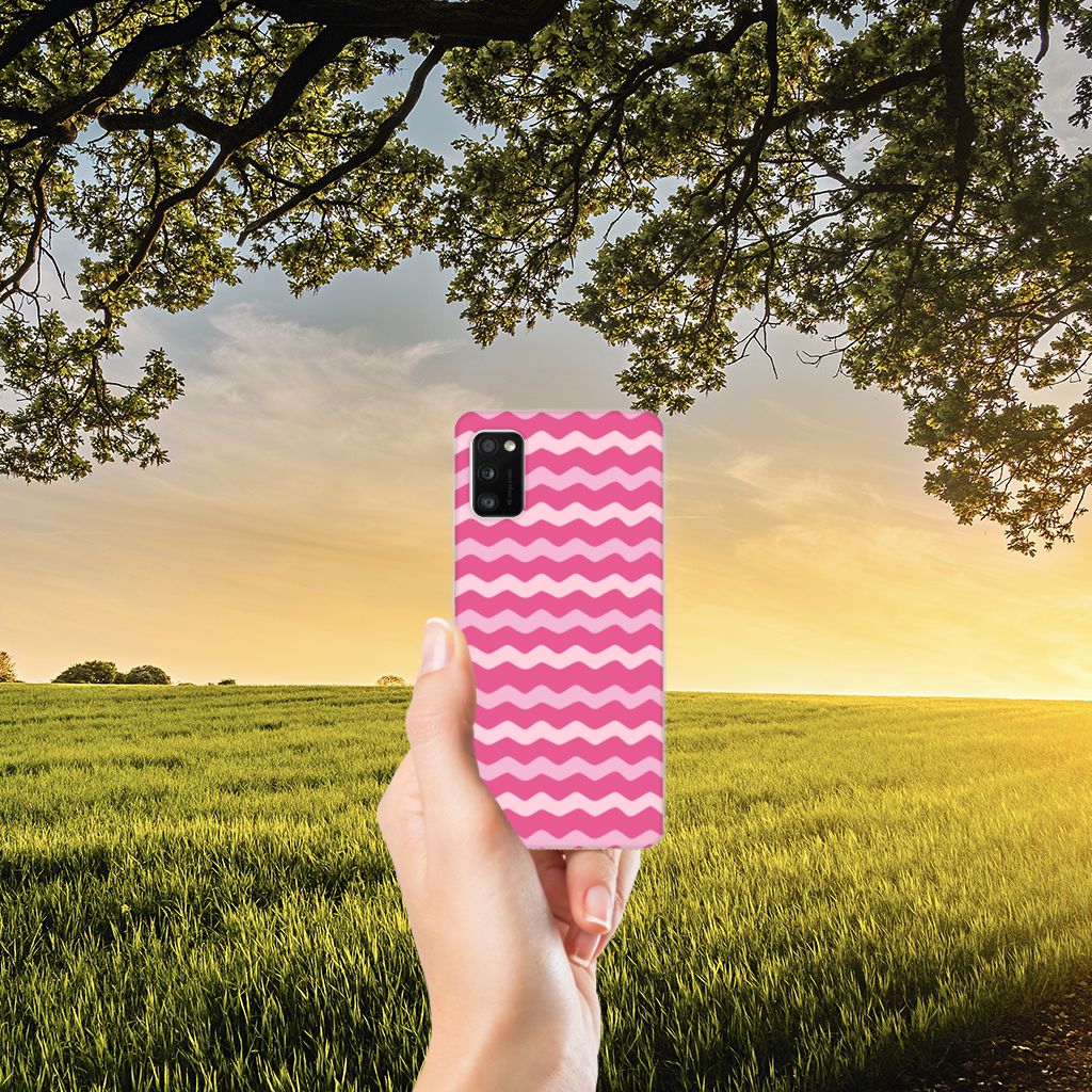 Samsung Galaxy A41 TPU bumper Waves Pink B2C Telecom