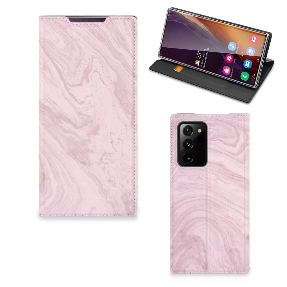 Samsung Galaxy Note 20 Ultra Standcase Marble Pink - Origineel Cadeau Vriendin