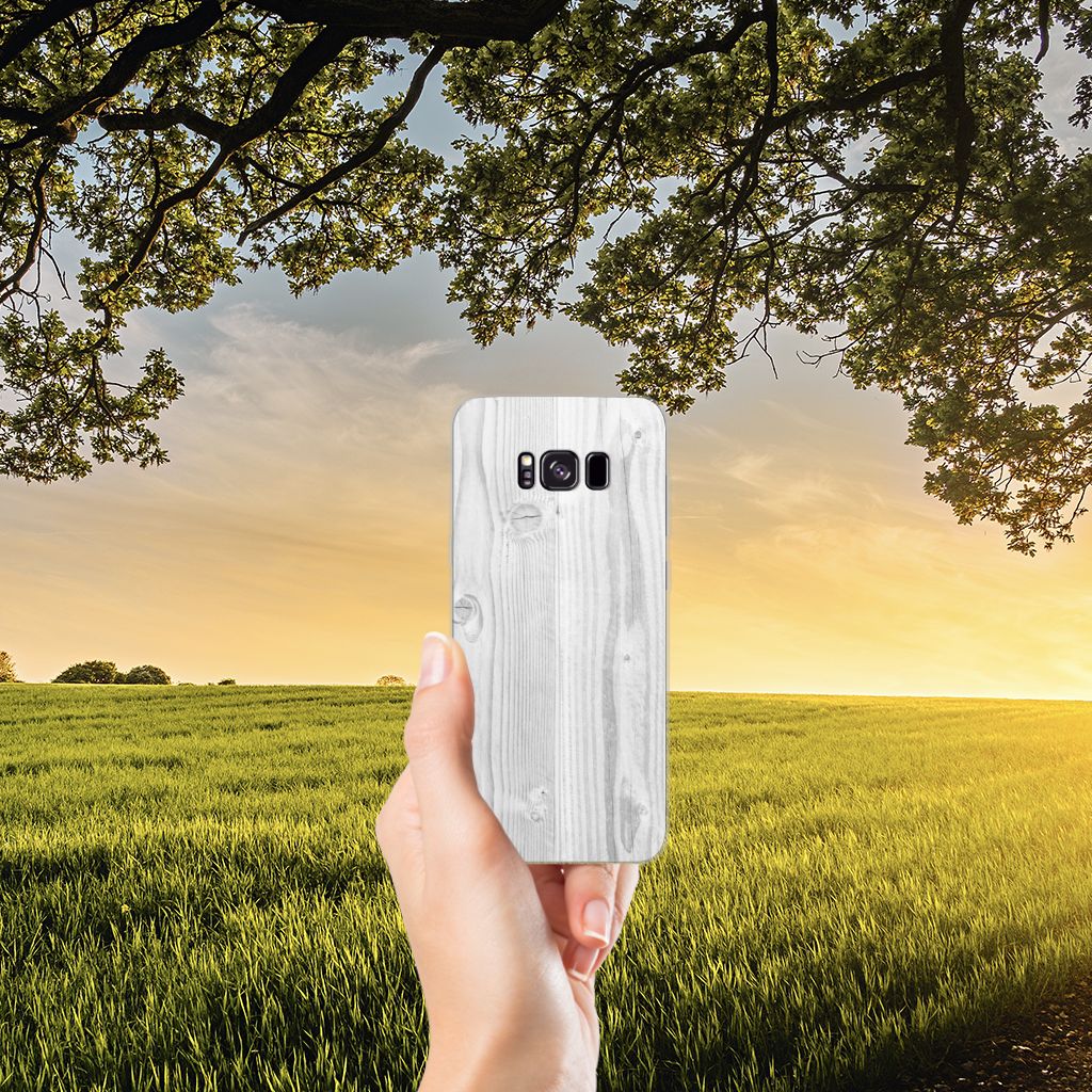 Samsung Galaxy S8 Plus Bumper Hoesje White Wood