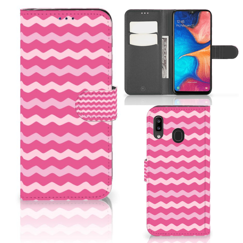 Samsung Galaxy A30 Telefoon Hoesje Waves Pink