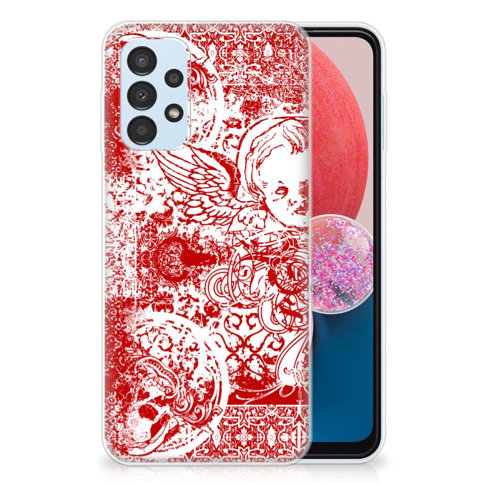 Silicone Back Case Samsung Galaxy A13 4G Angel Skull Rood B2C Telecom