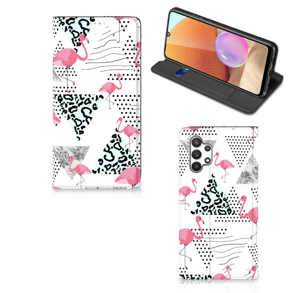 Samsung Galaxy A32 4G | A32 5G Enterprise Editie Hoesje maken Flamingo Triangle - B2C Telecom