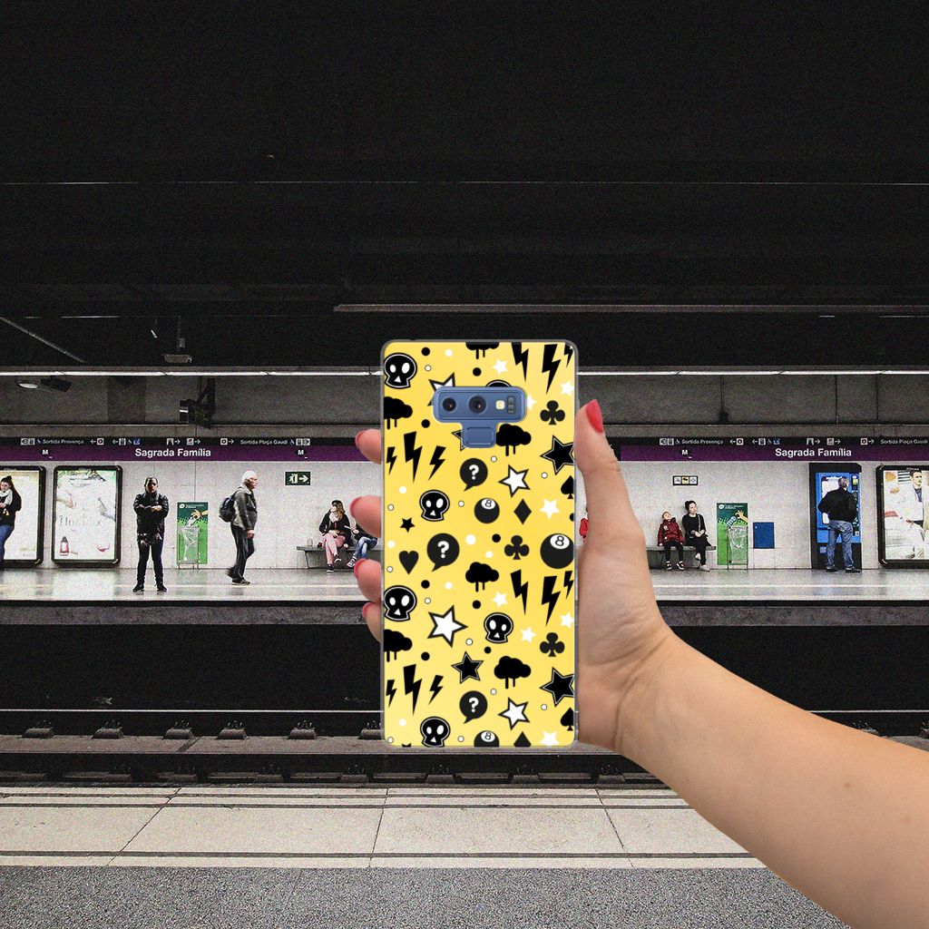 Silicone Back Case Samsung Galaxy Note 9 Punk Geel