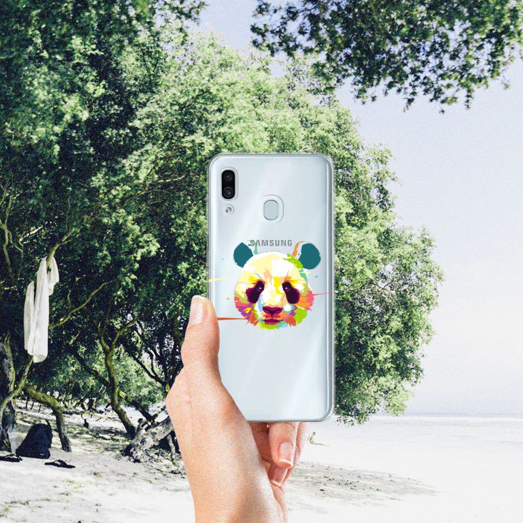 Samsung Galaxy A30 Telefoonhoesje met Naam Panda Color