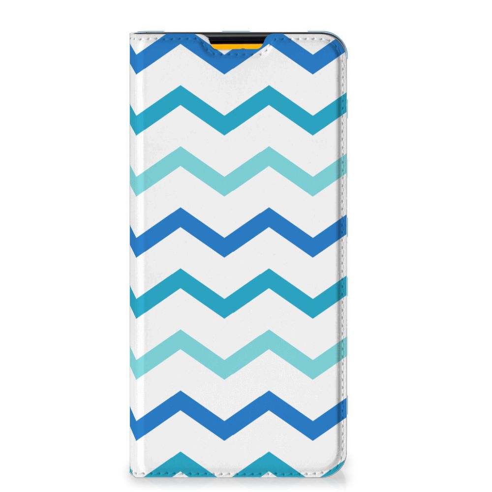 Samsung Galaxy M52 Hoesje met Magneet Zigzag Blauw - B2C Telecom