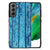 Samsung Galaxy S21FE Houten Print Telefoonhoesje Wood Blue