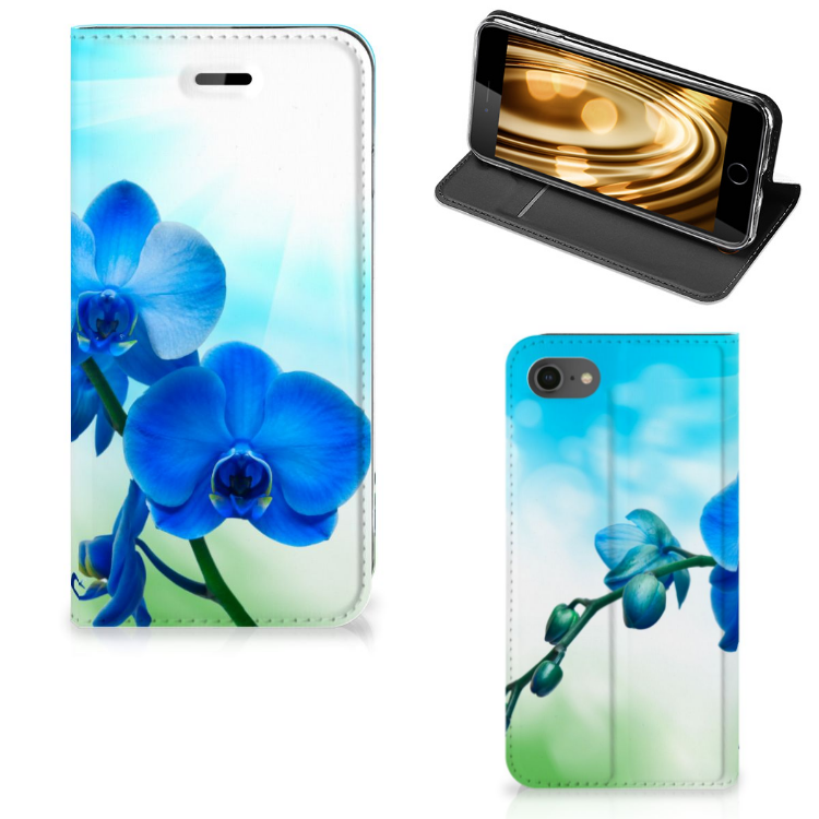iPhone 7 | 8 | SE (2020) | SE (2022) Smart Cover Orchidee Blauw - Cadeau voor je Moeder