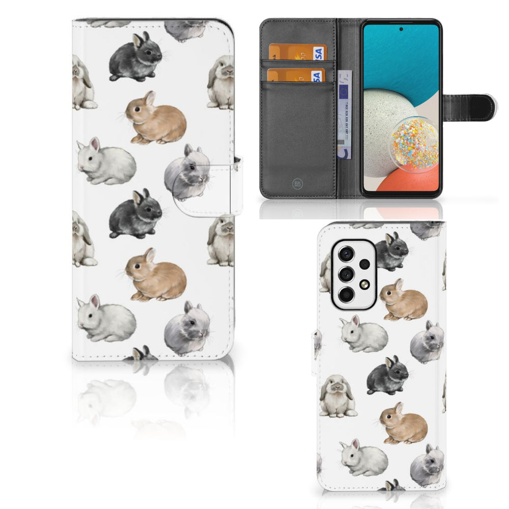 Telefoonhoesje met Pasjes voor Samsung Galaxy A53 Konijntjes
