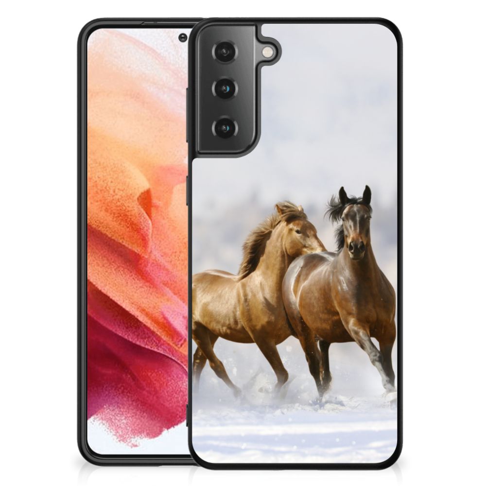 Samsung Galaxy S21 Dierenprint Telefoonhoesje Paarden