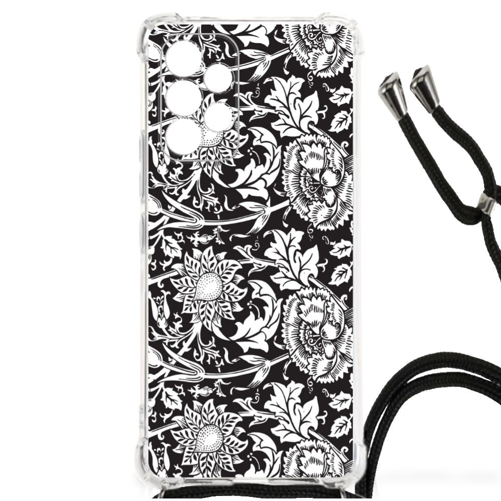 Samsung Galaxy A53 Case Black Flowers