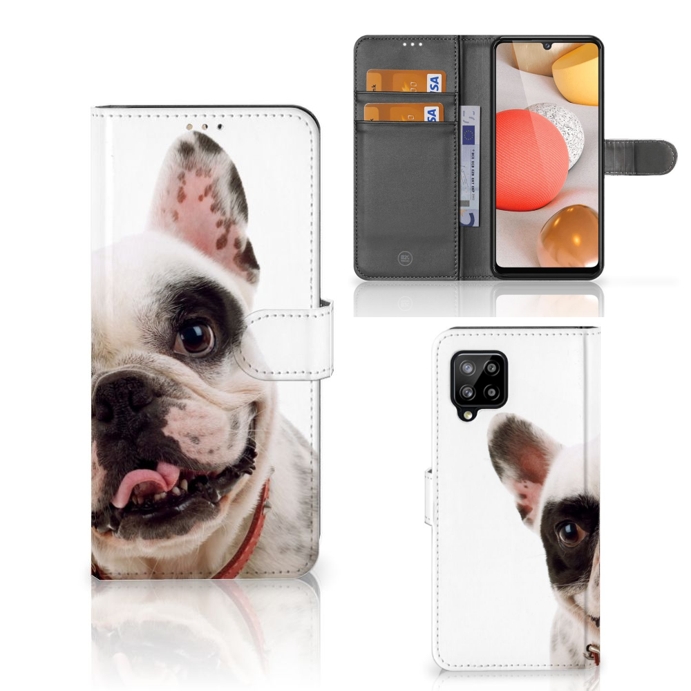 Samsung Galaxy A42 5G Telefoonhoesje met Pasjes Franse Bulldog