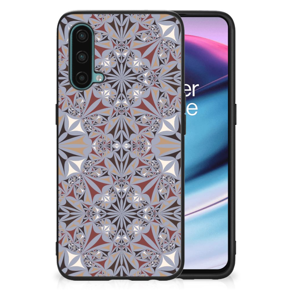 OnePlus Nord CE 5G Marmeren Print Telefoonhoesje Flower Tiles B2C Telecom