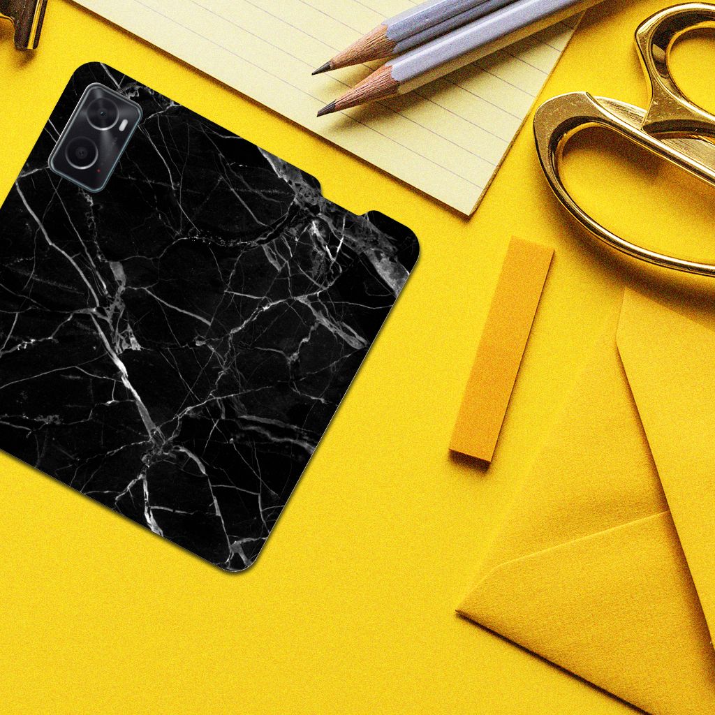 OPPO A96 | A76 Standcase Marmer Zwart - Origineel Cadeau Vader - B2C Telecom
