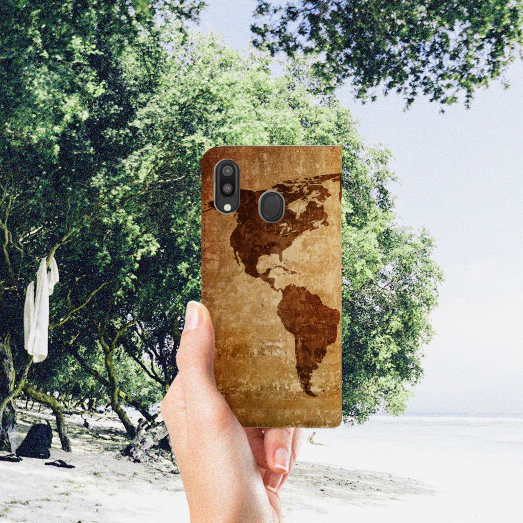 Samsung Galaxy M20 Book Cover Wereldkaart