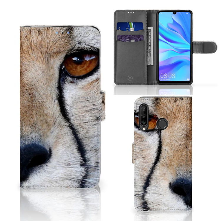 Huawei P30 Lite (2020) Telefoonhoesje met Pasjes Cheetah