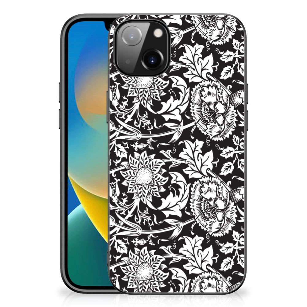 iPhone 14 Plus Bloemen Hoesje Black Flowers