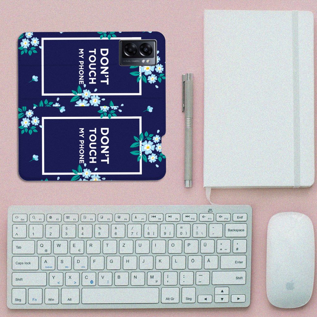 OPPO A77 5G | A57 5G Design Case Flowers Blue DTMP - B2C Telecom