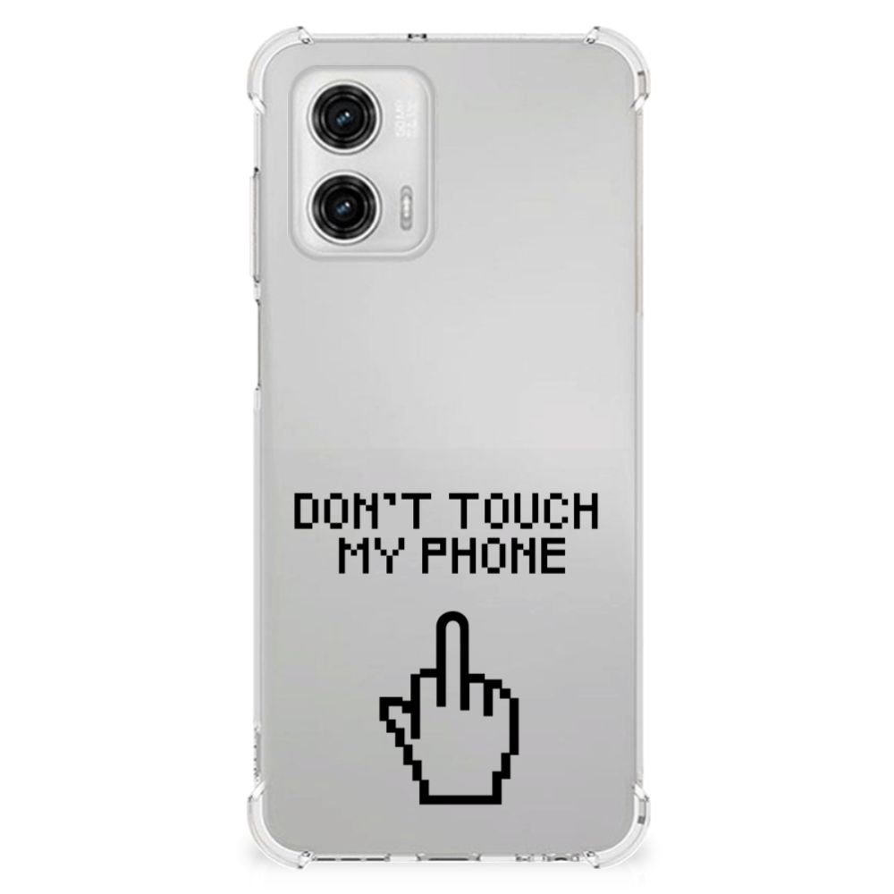 Motorola Moto G73 Anti Shock Case Finger Don't Touch My Phone