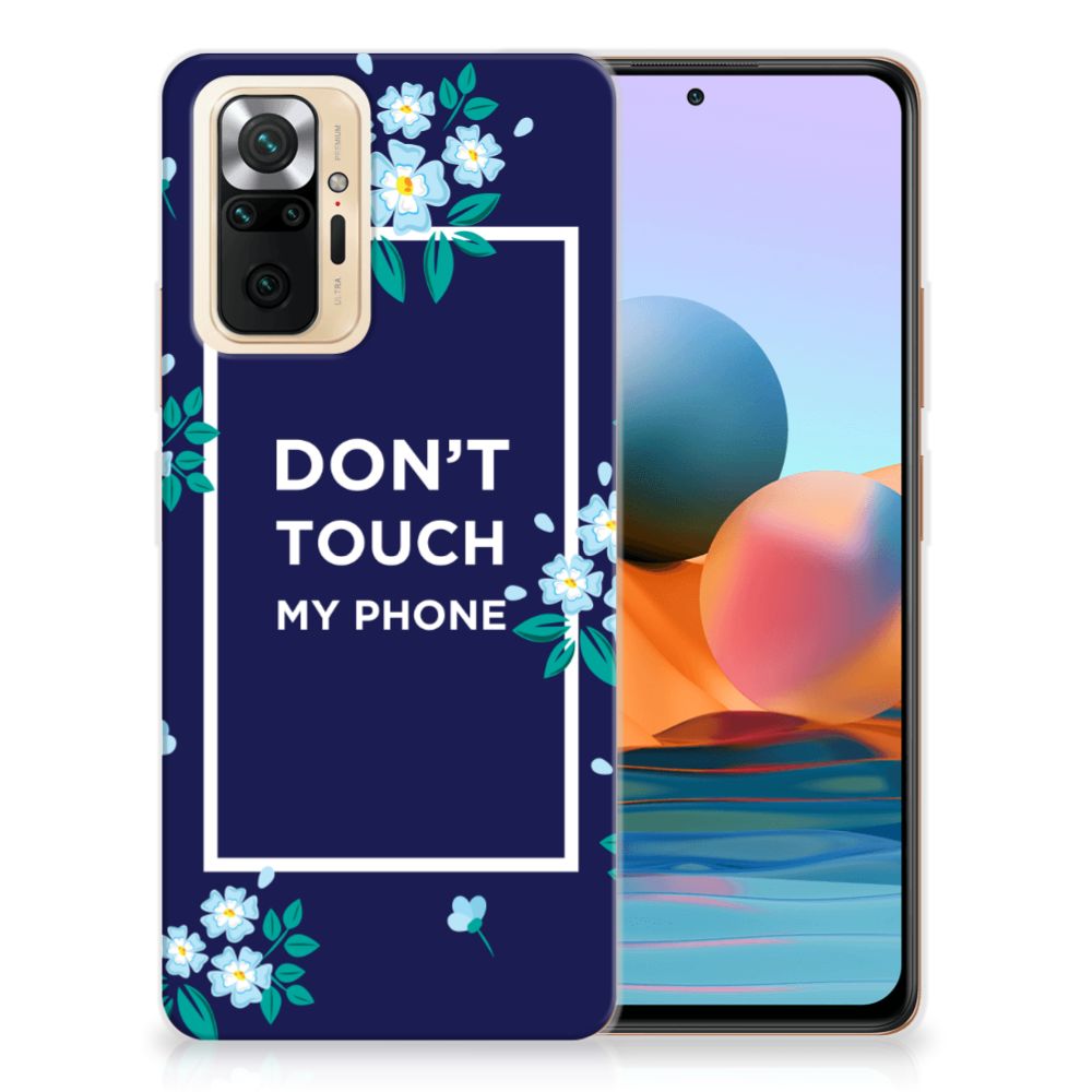 Xiaomi Redmi Note 10 Pro Silicone-hoesje Flowers Blue DTMP B2C Telecom