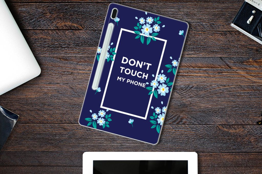 Samsung Galaxy Tab S7FE Print Case Flowers Blue DTMP - B2C Telecom
