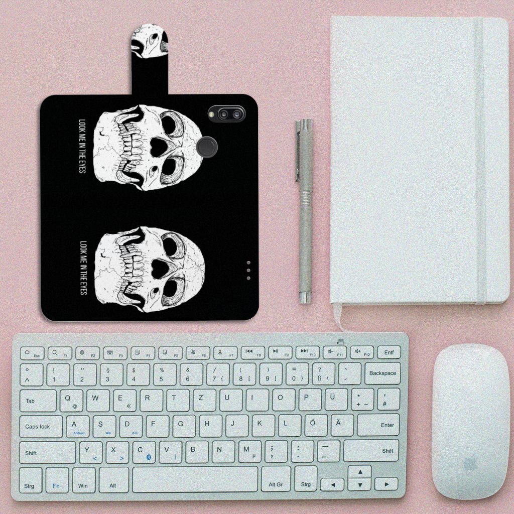 Telefoonhoesje met Naam Huawei P20 Lite Skull Eyes