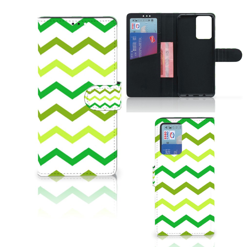 Xiaomi Redmi Note 10 Pro Telefoon Hoesje Zigzag Groen