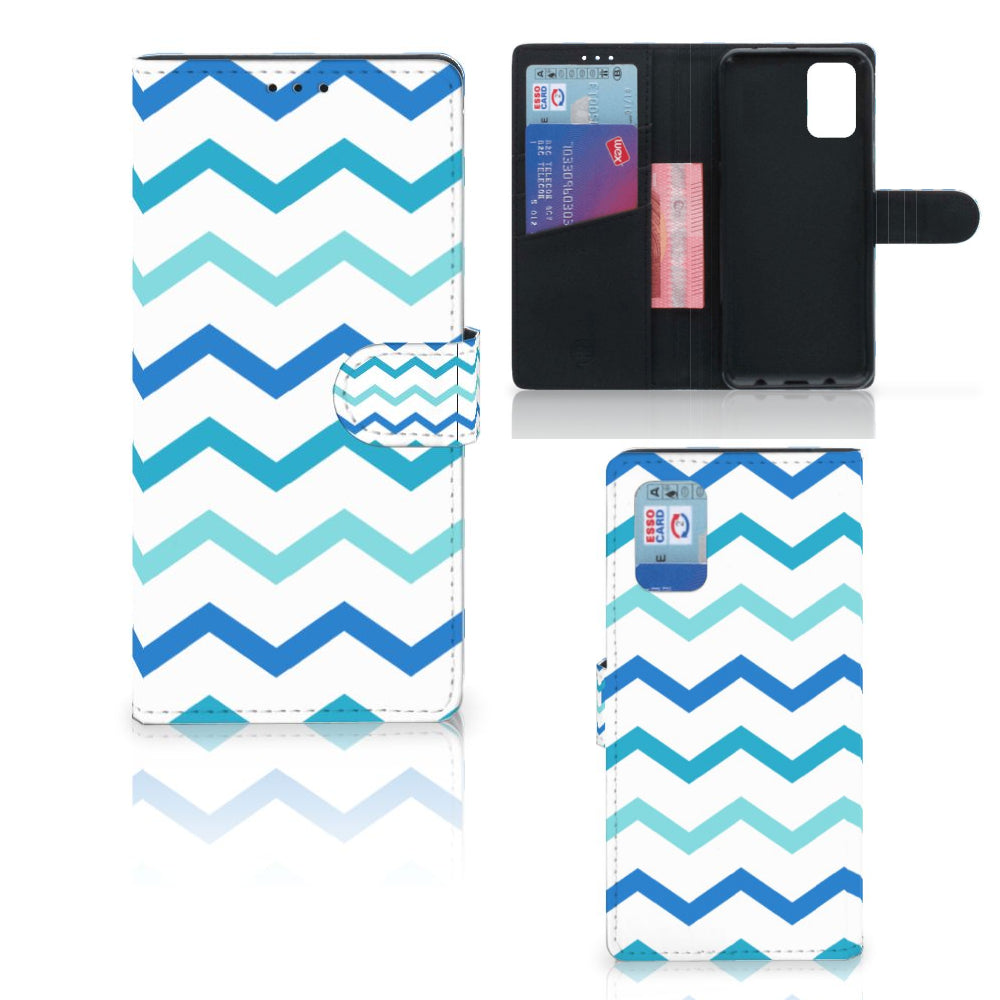Samsung Galaxy A02s | M02s Telefoon Hoesje Zigzag Blauw