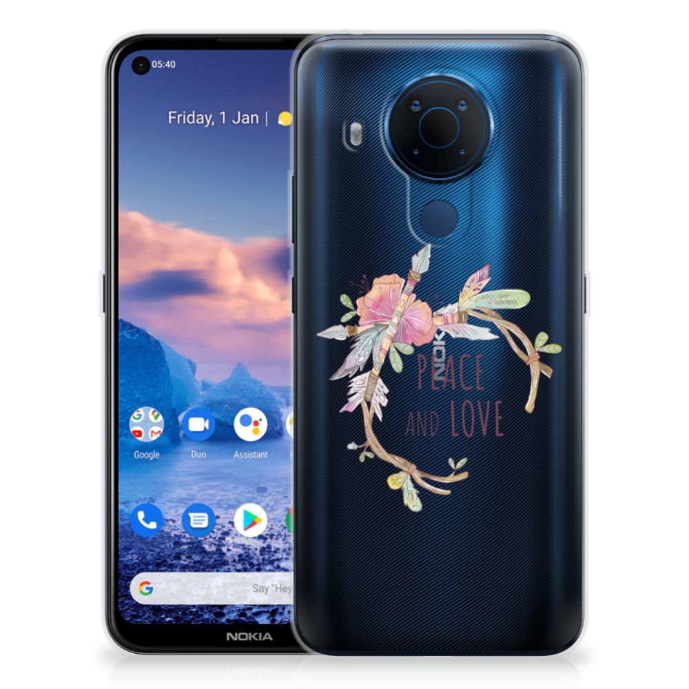 Nokia 5.4 Telefoonhoesje met Naam Boho Text