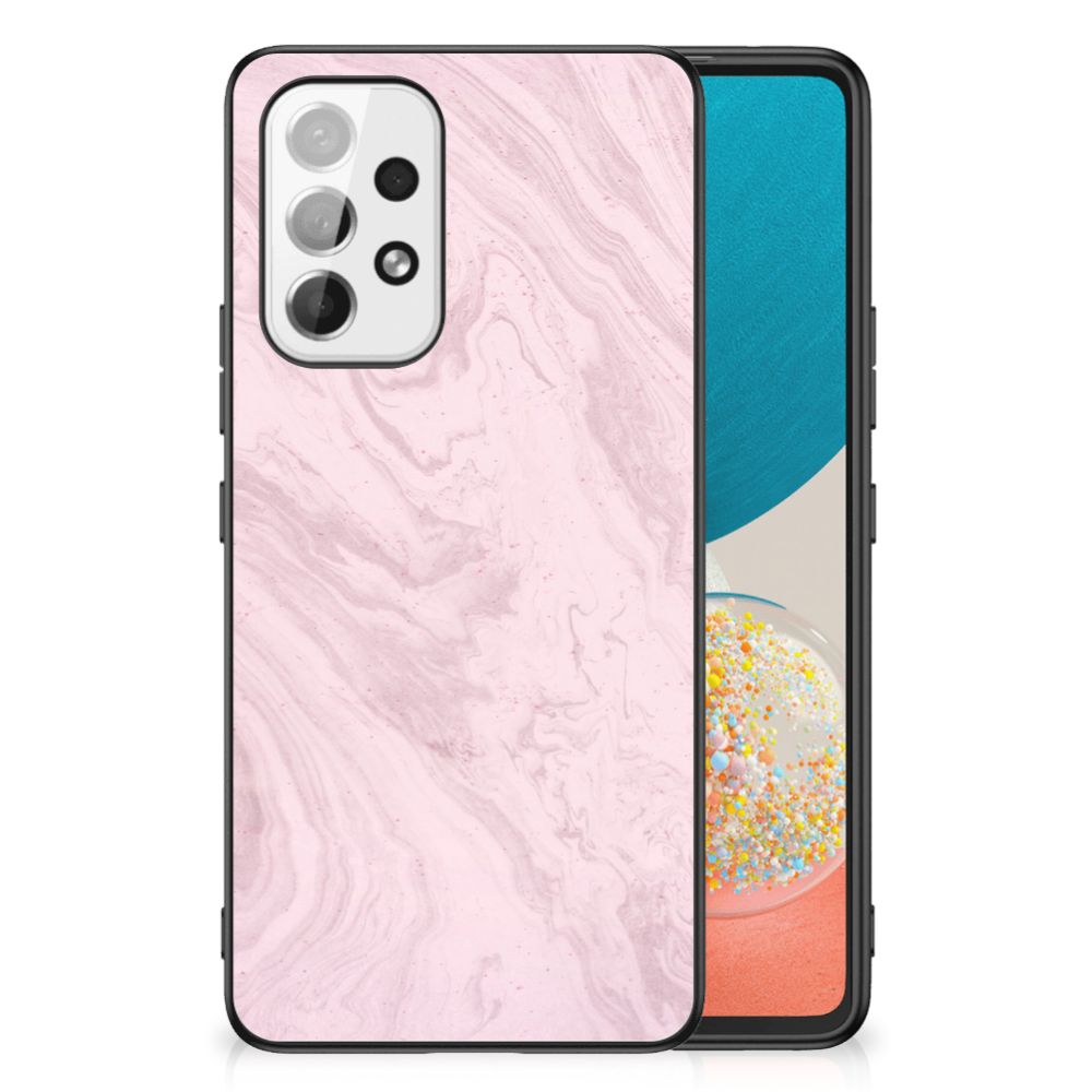 Samsung Galaxy A53 Marmeren Print Telefoonhoesje Marble Pink - Origineel Cadeau Vriendin