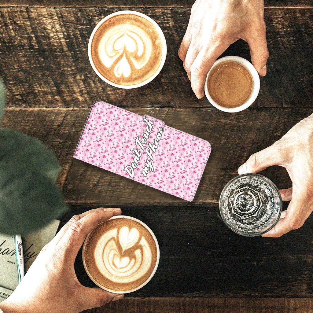 Xiaomi 12 Pro Portemonnee Hoesje Flowers Pink DTMP
