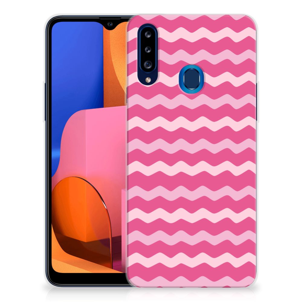 Samsung Galaxy A20s TPU bumper Waves Pink B2C Telecom