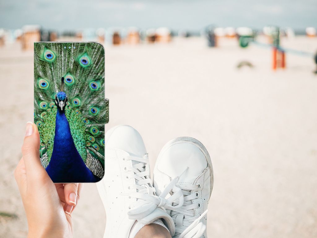 Huawei P40 Lite Telefoonhoesje met Pasjes Pauw