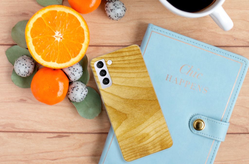 Samsung Galaxy S21 Plus Bumper Hoesje Licht Hout B2C Telecom