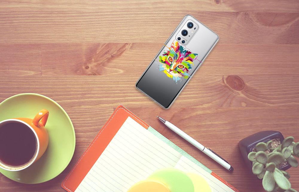 OnePlus 9 Pro Telefoonhoesje met Naam Cat Color B2C Telecom