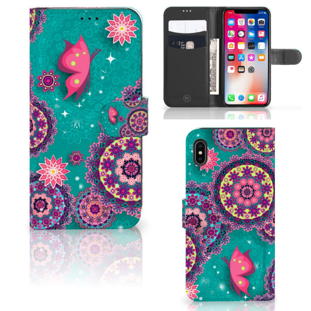 Apple iPhone Xs Max Hoesje Cirkels en Vlinders