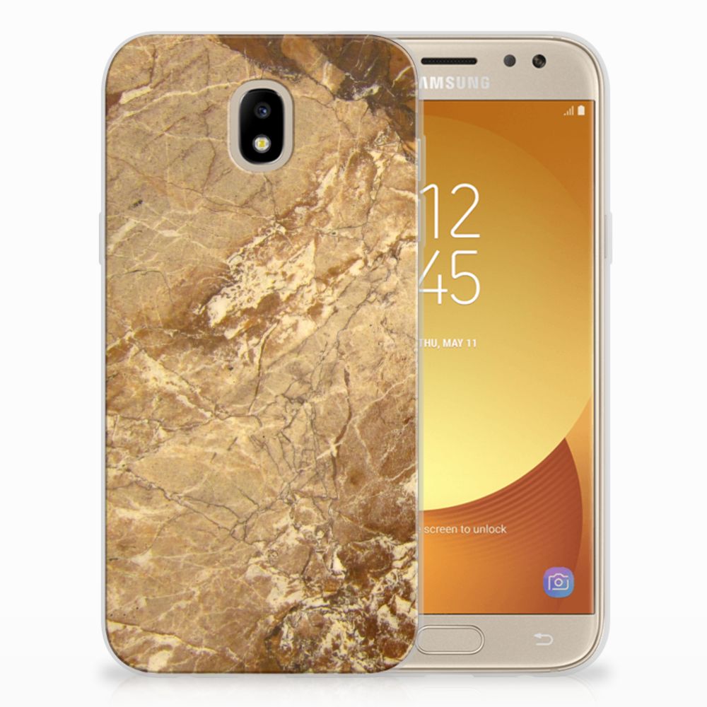 Samsung Galaxy J5 2017 TPU Siliconen Hoesje Marmer Creme