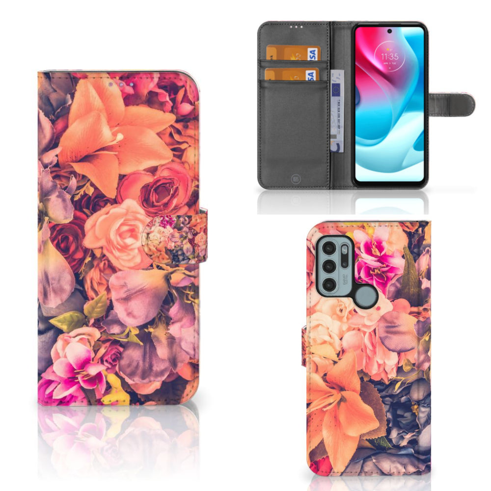 Motorola Moto G60s Hoesje Bosje Bloemen