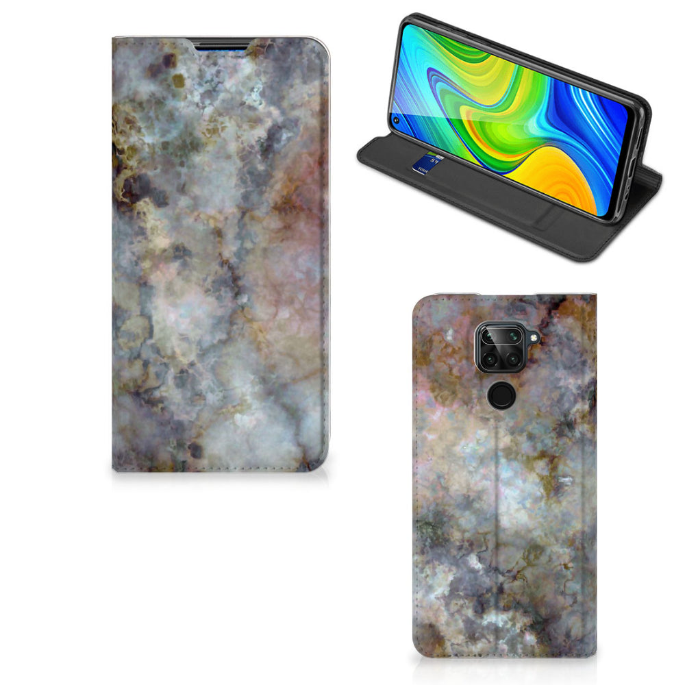 Xiaomi Redmi Note 9 Standcase Marmer Grijs