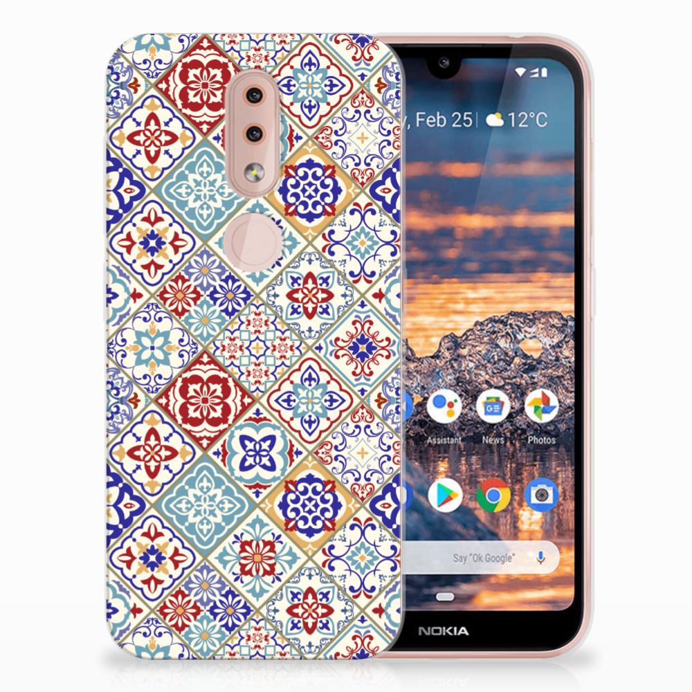 Nokia 4.2 TPU Siliconen Hoesje Tiles Color
