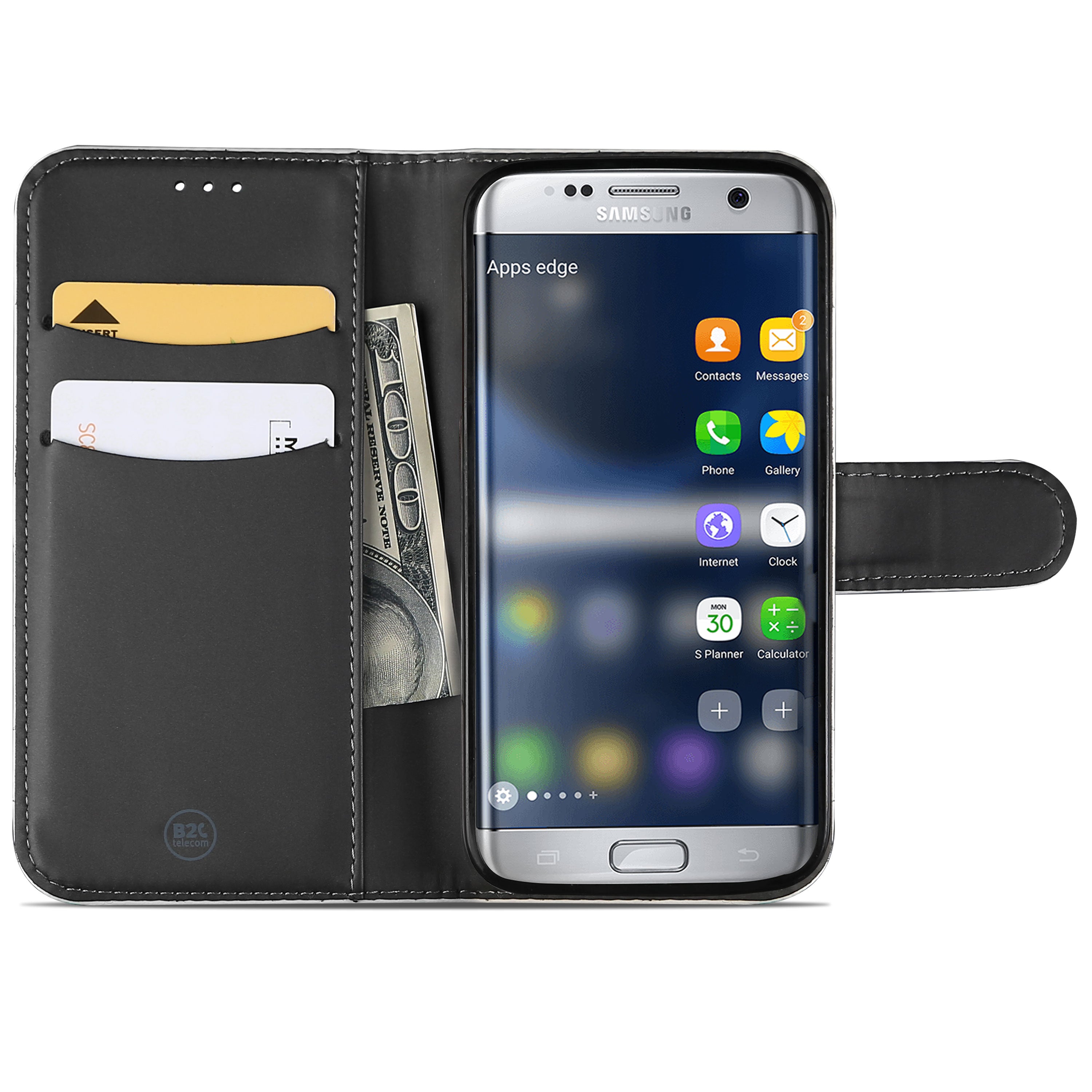 Samsung Galaxy S7 Hoesje Wit met Opbergvakjes, SM-G930