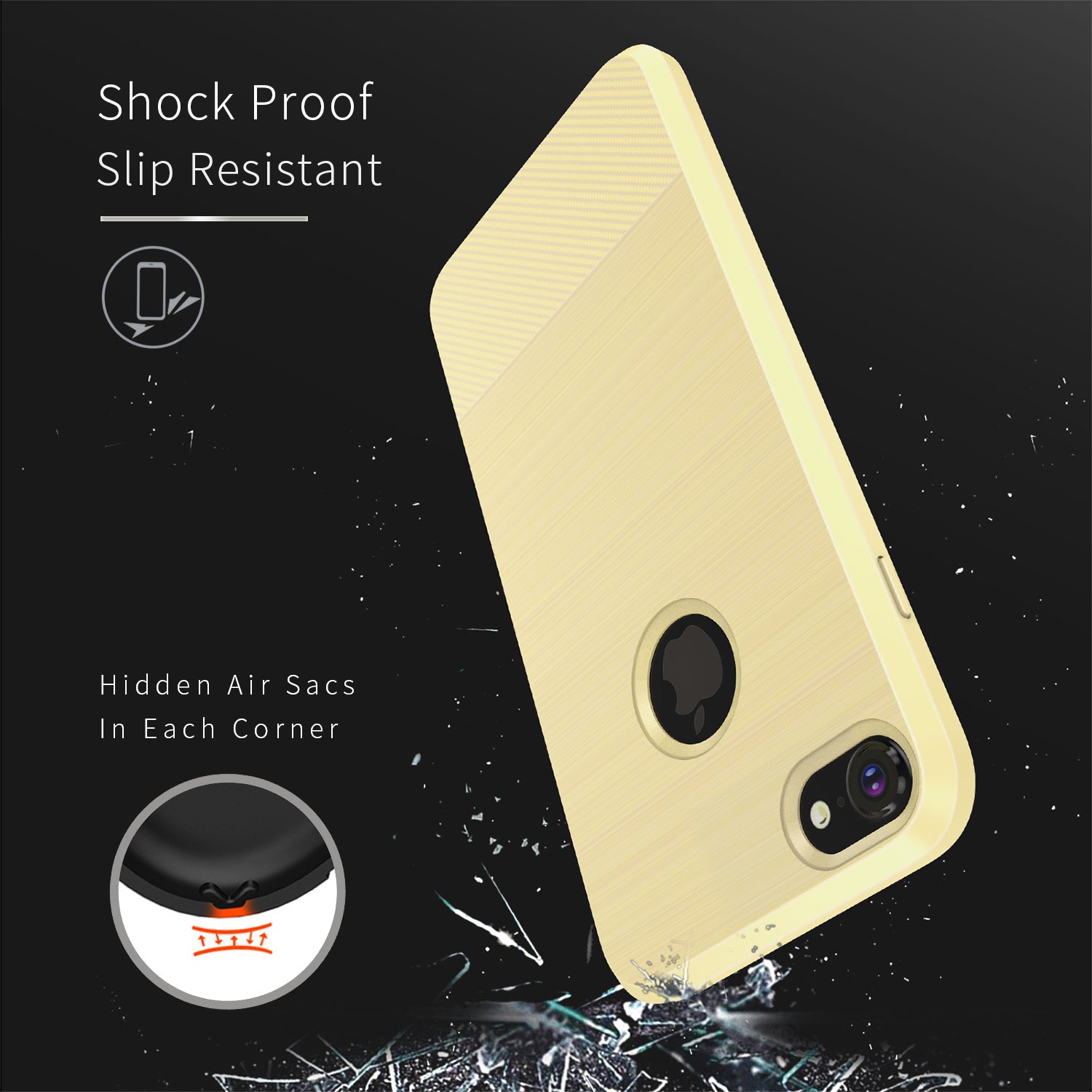 Apple iPhone 7 | 8 | SE 2020/2022 TPU Hoesje Geborsteld Goud