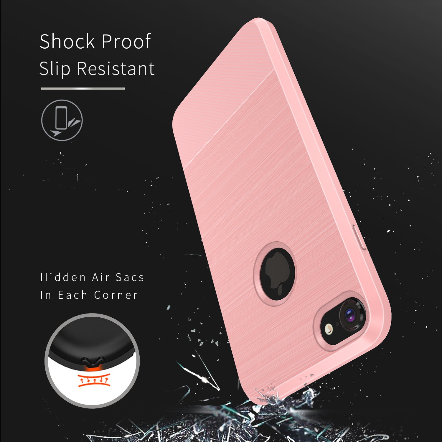 Apple iPhone 7 | 8 TPU Hoesje Geborsteld Rose