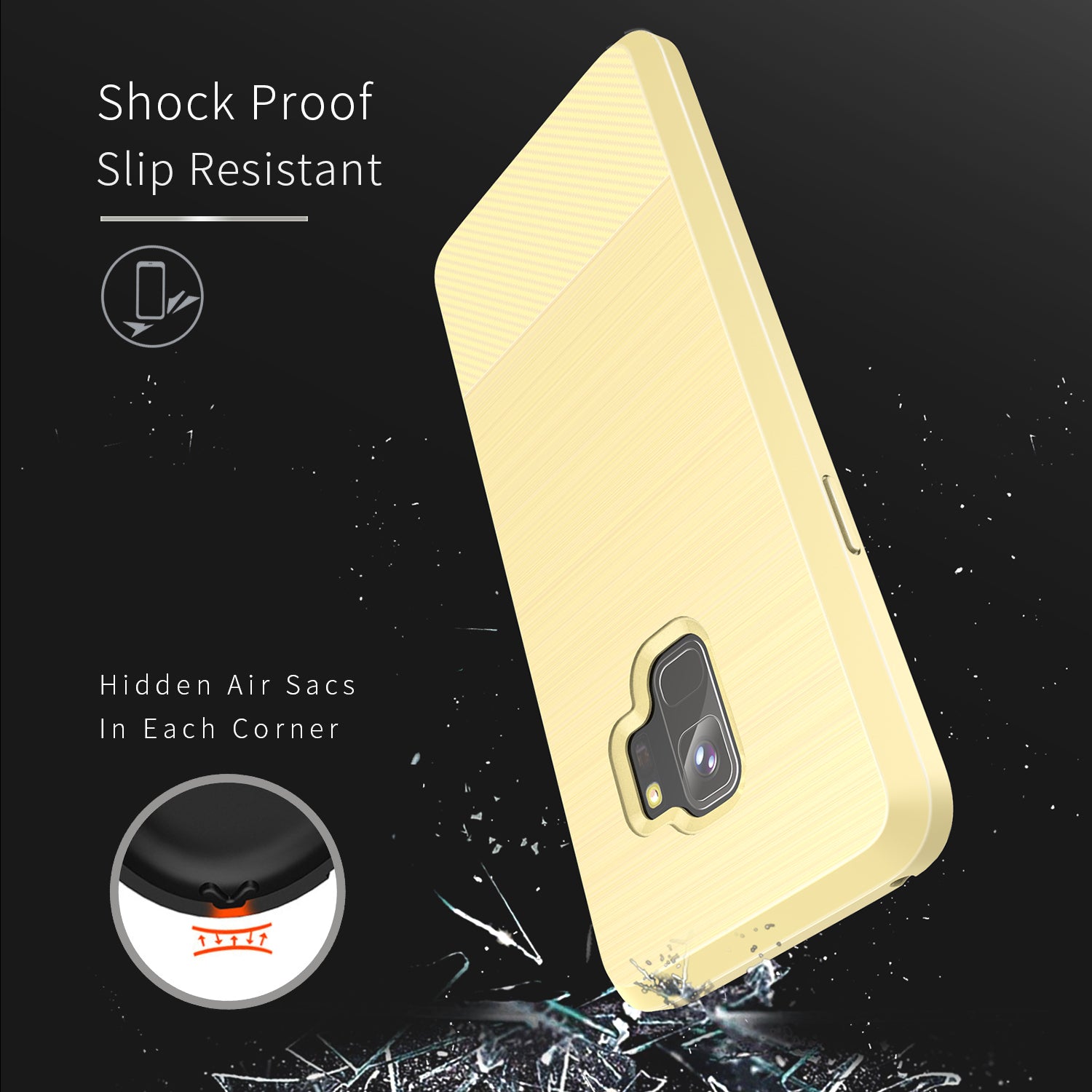 Samsung Galaxy S9 TPU Hoesje Geborsteld Goud