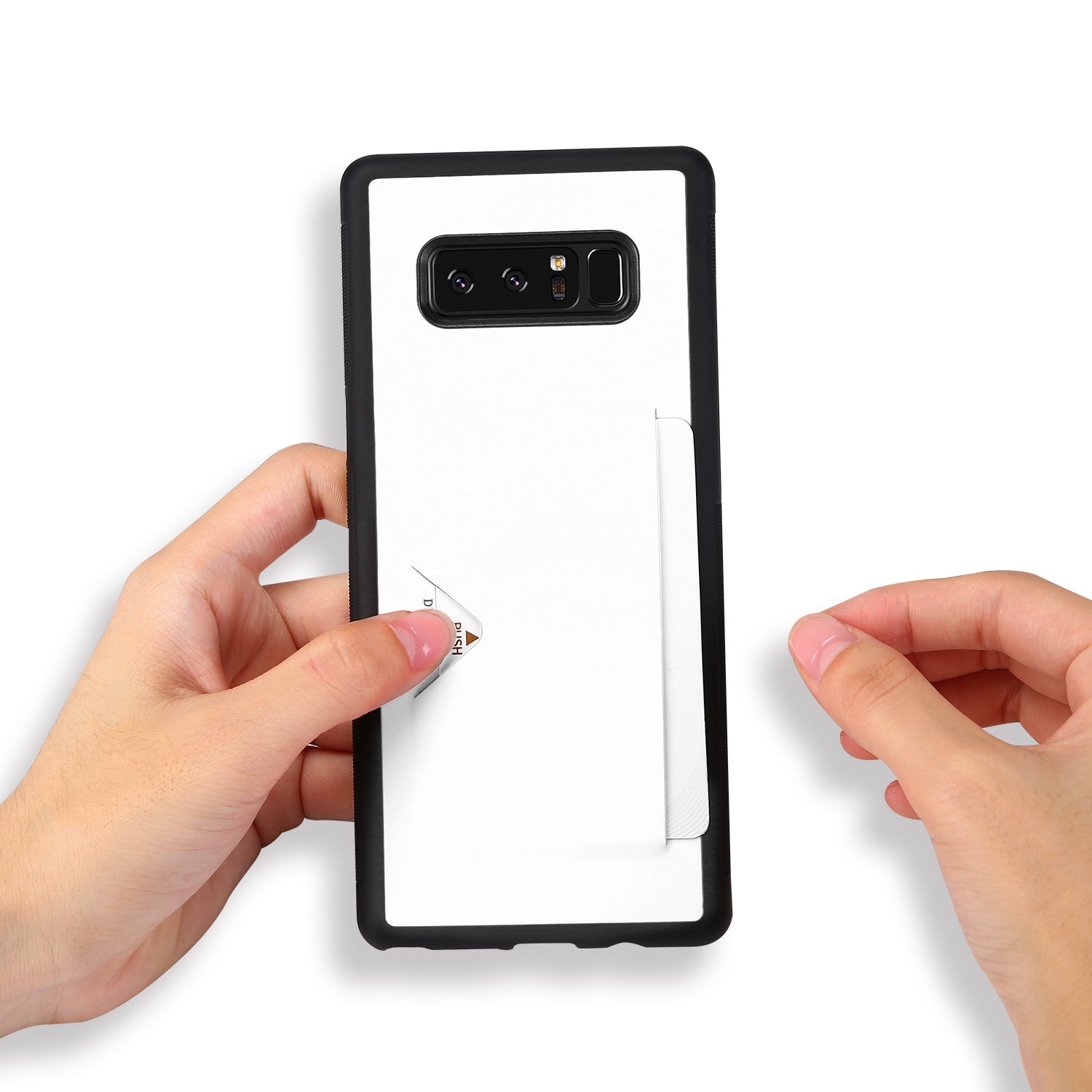Samsung Galaxy Note 8 TPU Hoesje Wit met Pashouder