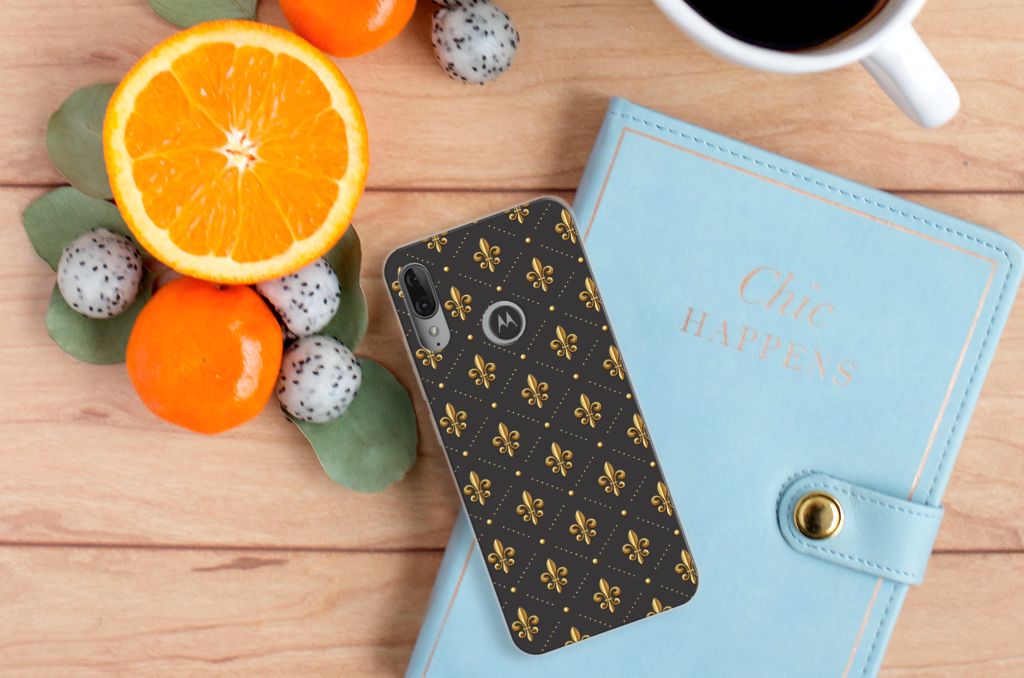 Motorola Moto E6 Plus TPU bumper Franse Lelie