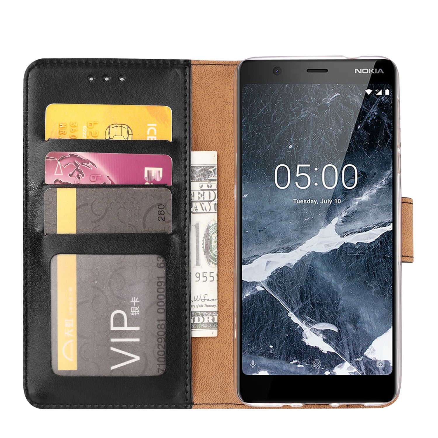 Nokia 3.1 (2018) Hoesje Goud met Standaardfunctie