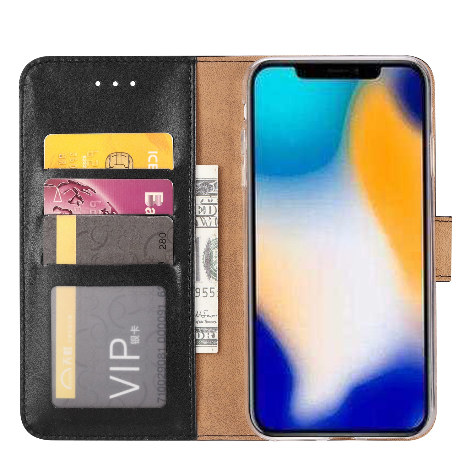 Apple iPhone Xs Max Hoesje Zwart met Pasjeshouder
