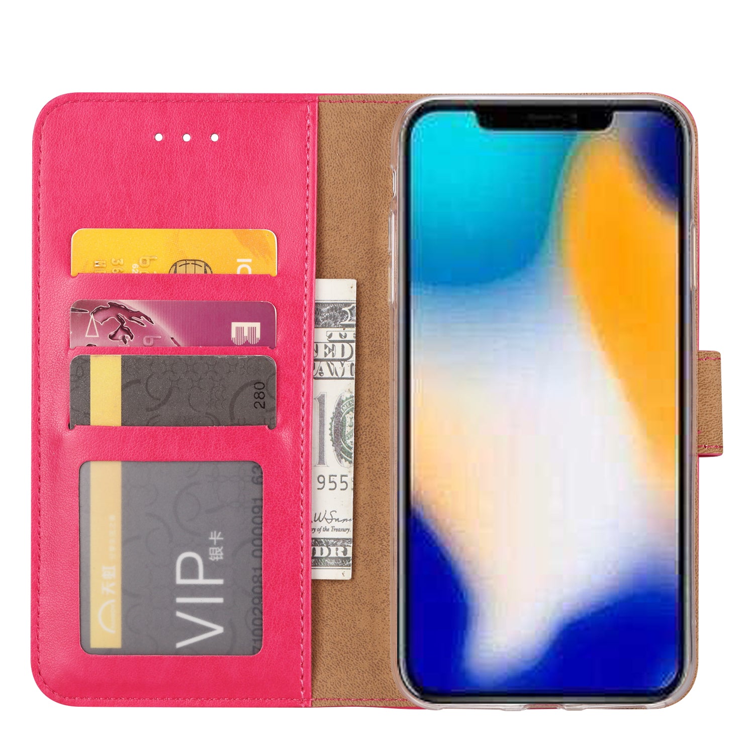 Apple iPhone Xs Max Hoesje Roze met Pasjeshouder