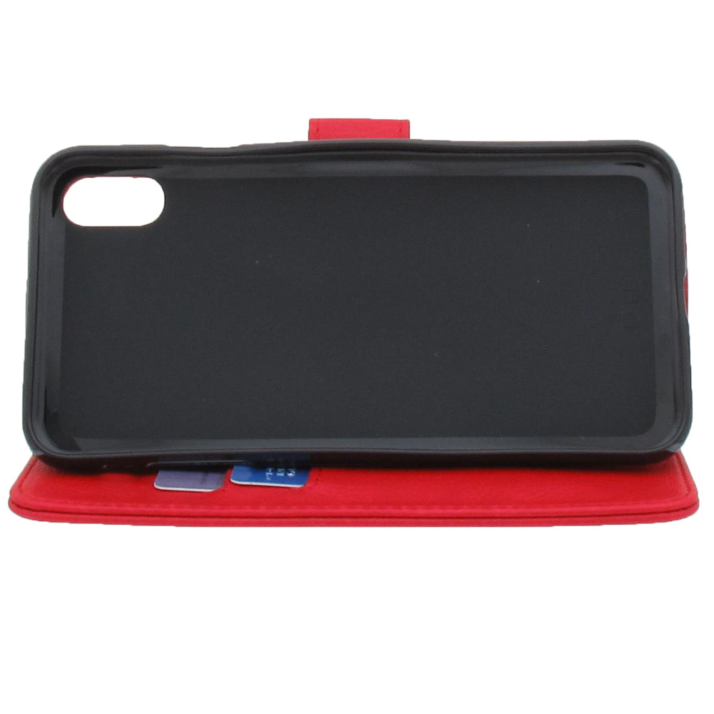 Apple iPhone Xs Max Hoesje Rood met Pasjeshouder