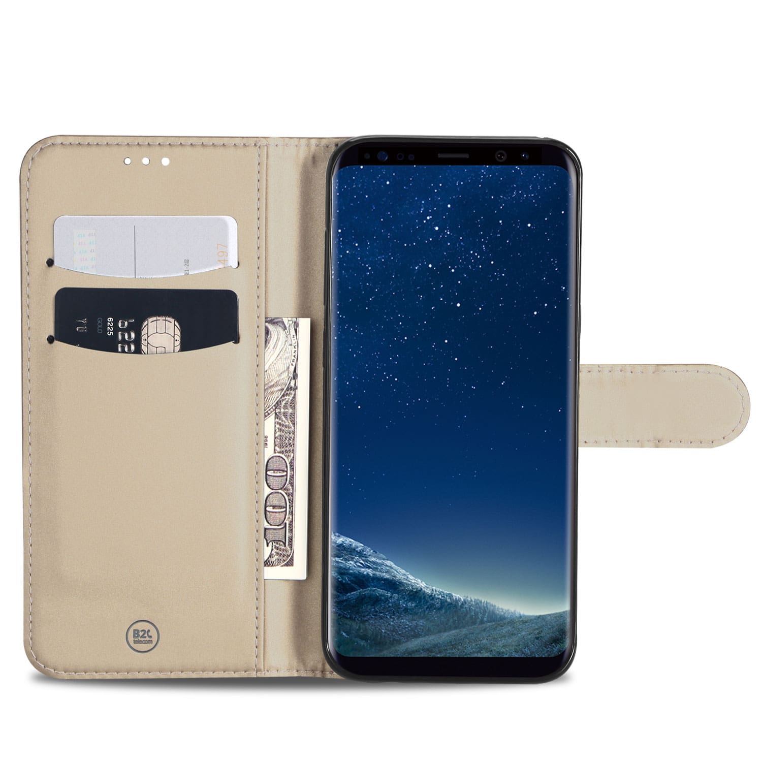 Samsung Galaxy S8 Plus Hoesje Goud met Pasjeshouder